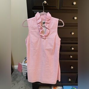 Mud Pie pink stripe ruffle dress size medium preowned